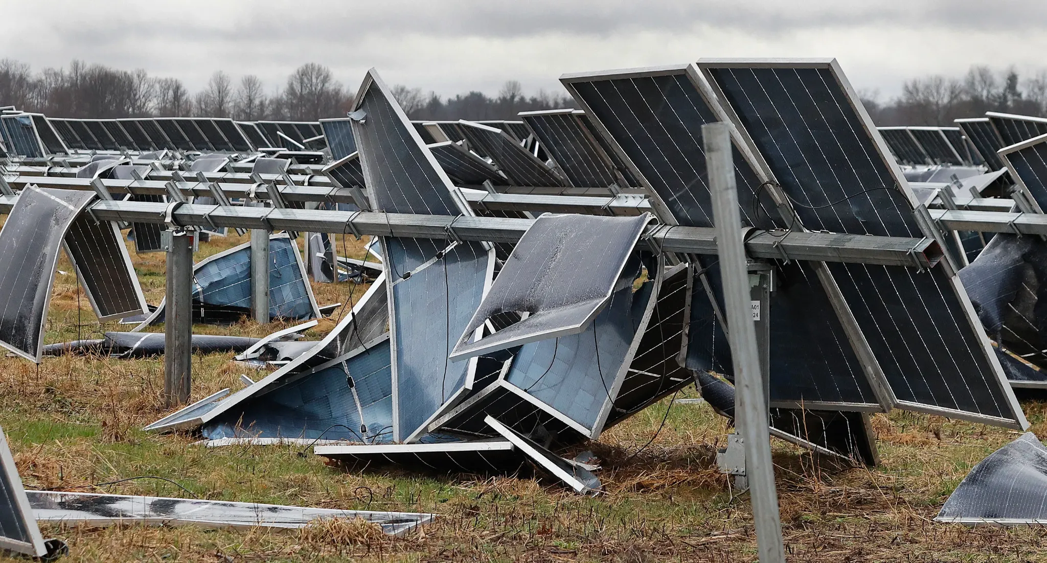 Damaged solar installation